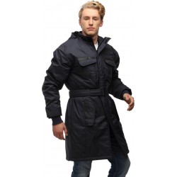 Wild Nature Mens Waterproof Trench Coat With Fur And Detachable Hood (Blue)